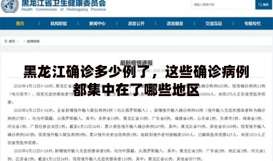黑龙江确诊多少例了，这些确诊病例都集中在了哪些地区