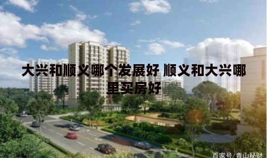 大兴和顺义哪个发展好 顺义和大兴哪里买房好