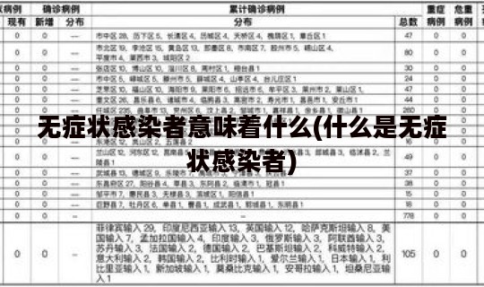 无症状感染者意味着什么(什么是无症状感染者)