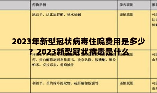 2023年新型冠状病毒住院费用是多少？2023新型冠状病毒是什么
