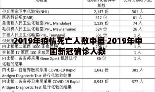 2019年疫情死亡人数中国 2019年中国新冠确诊人数