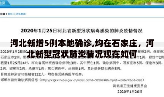 河北新增5例本地确诊,均在石家庄，河北新型冠状肺炎情况现在如何