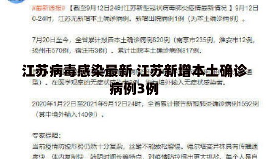 江苏病毒感染最新 江苏新增本土确诊病例3例