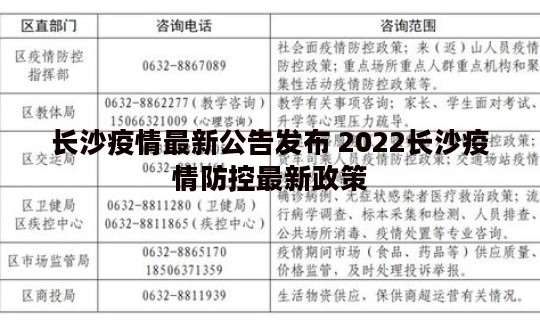 长沙疫情最新公告发布 2022长沙疫情防控最新政策