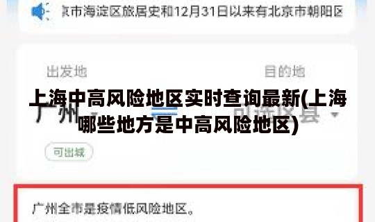上海中高风险地区实时查询最新(上海哪些地方是中高风险地区)