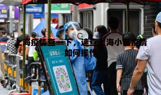 上海疫情查一下，速查上海小区疫情如何操作