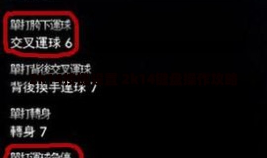 2k14按键设置 2k14键盘操作攻略