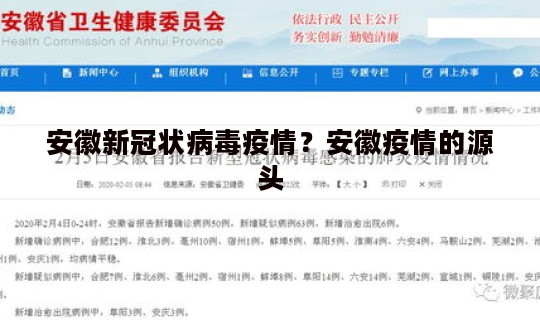 安徽新冠状病毒疫情？安徽疫情的源头
