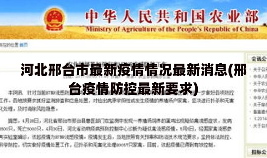 河北邢台市最新疫情情况最新消息(邢台疫情防控最新要求)
