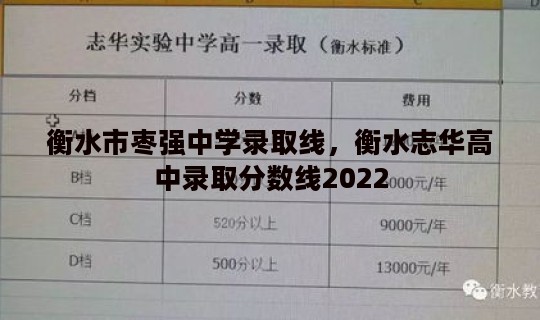 衡水市枣强中学录取线，衡水志华高中录取分数线2022