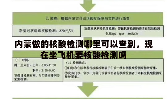 内蒙做的核酸检测哪里可以查到，现在坐飞机要核酸检测吗