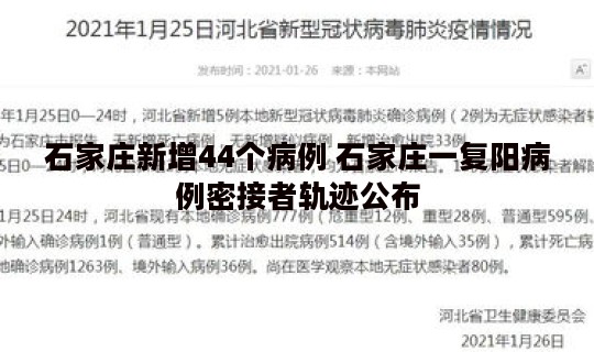 石家庄新增44个病例 石家庄一复阳病例密接者轨迹公布