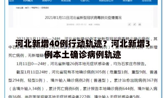 河北新增40例行动轨迹？河北新增3例本土确诊病例轨迹