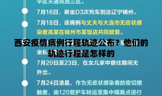 西安疫情病例行程轨迹公布？他们的轨迹行程是怎样的