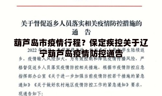 葫芦岛市疫情行程？保定疾控关于辽宁葫芦岛疫情防控通告