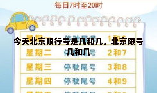 今天北京限行号是几和几，北京限号几和几