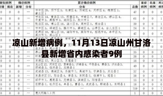凉山新增病例，11月13日凉山州甘洛县新增省内感染者9例