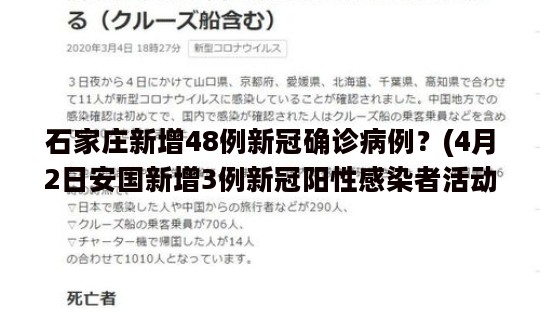 石家庄新增48例新冠确诊病例？(4月2日安国新增3例新冠阳性感染者活动轨迹)