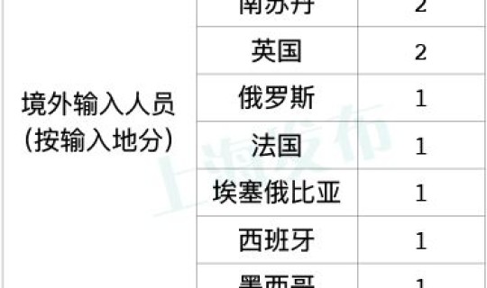 境外输入病例国家(对于境外输入的病例)