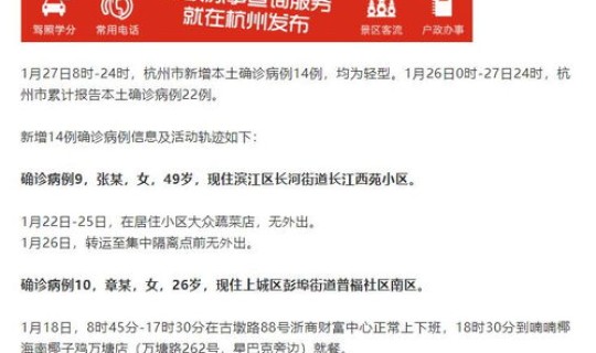 杭州新增本土确诊病例2例是哪里的，杭州确诊病例最新消息
