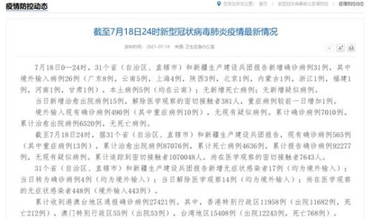 31省增本土107例轨迹 31省增本土107例河北90例