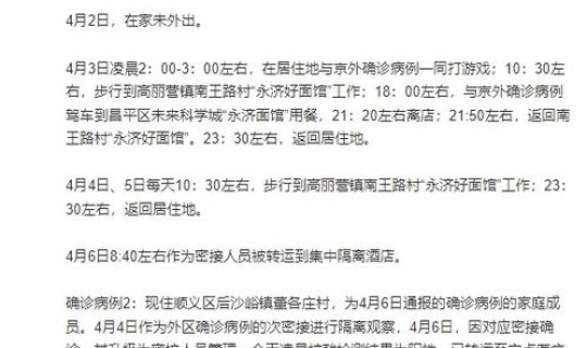 北京疫情最新情况行程轨迹(北京昌平7例确诊行程轨迹详情公布)
