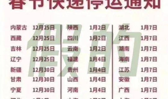 全国物流停运时间表出炉(2021全国物流停运时间一览表)