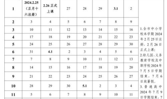 2024学校春节假期放假时间表(2024年春节放假几天)