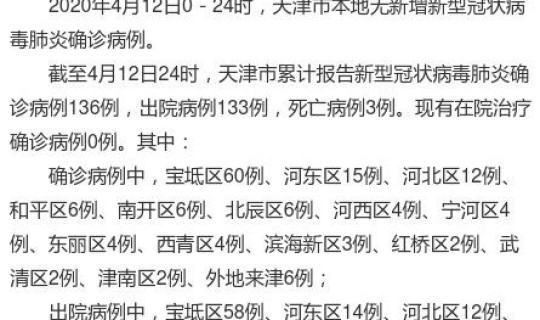 天津新增1例本土无传染性病例，天津有狂犬病例吗