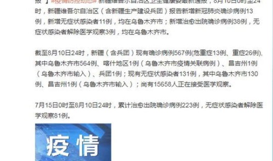 新疆新增确诊5例新型肺炎 乌鲁木齐有新冠肺炎吗