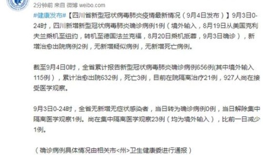 四川新增病例最新情况，四川今年出了一个什么病