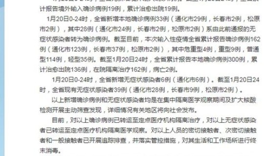 吉林新增确诊本地33例无症状6例?吉林有新增病例吗最新 吉林新增确诊本地33例无症状6例?吉林有新增病例吗最新