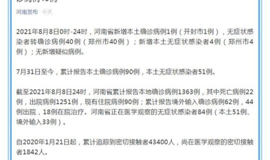 河南新增本土确诊55例	，河南新增确诊40例