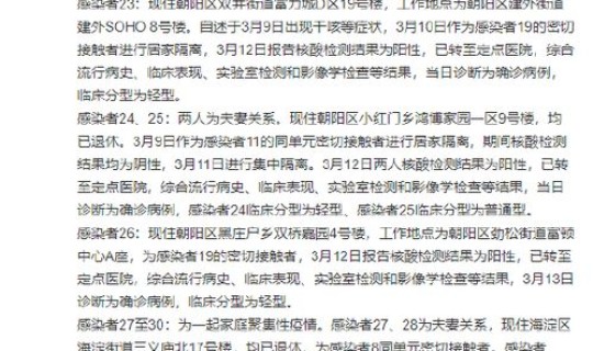 北京新增5例新型肺炎病例详情公布(北京发现5例肺炎) 北京新增5例新型肺炎病例详情公布(北京发现5例肺炎)
