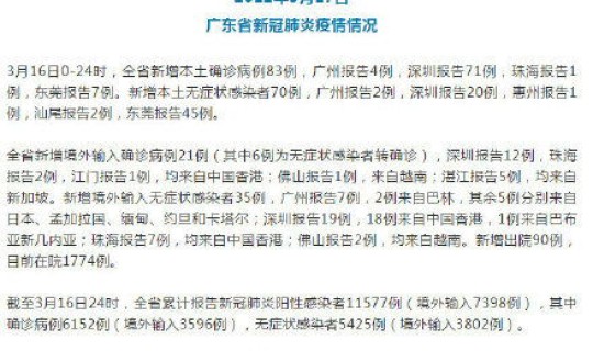 广东新增本土无症状1例一	，广东新增本土确诊30例