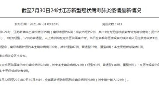 江苏省新增确诊病例108例 江苏省狂犬病例