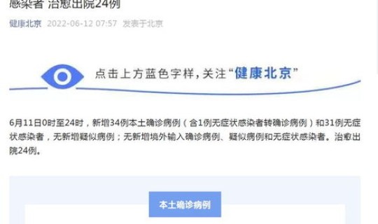北京新增本土确诊病例1例是哪里的	，31省市新增本土病例最新消息