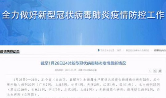 本土新增确诊75例病例?这些病例涉及到了哪些省份 本土新增确诊75例病例?这些病例涉及到了哪些省份