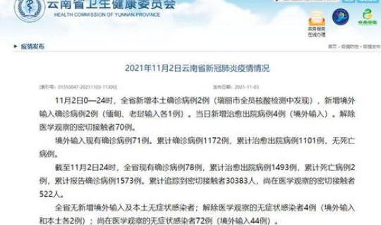 云南新增本土确诊病例2例1(云南本土标准卷)