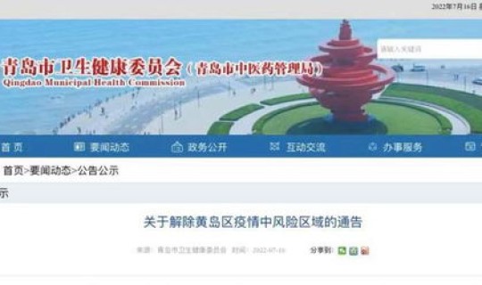 青岛疫情风险程度 风险