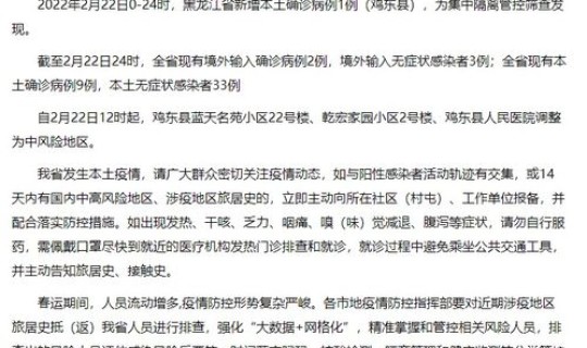 黑龙江新增本土确诊病例5例源头，黑龙江八例本土病例