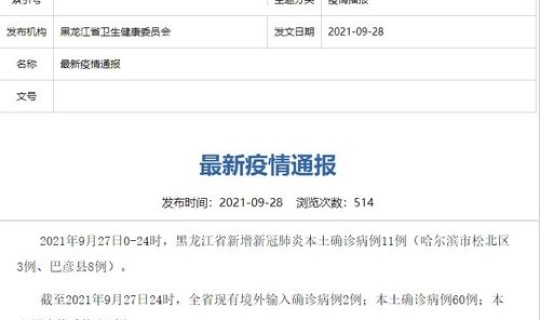 黑龙江新增本土确诊4例??黑龙江省传染病院 黑龙江新增本土确诊4例??黑龙江省传染病院