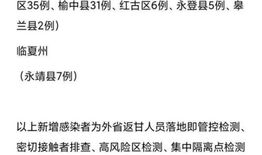 甘肃今天疫情有没有新增的呢 今日疫情最新消息