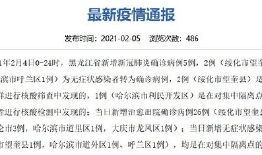 绥化疫情最新通知今天，疫情最新消息