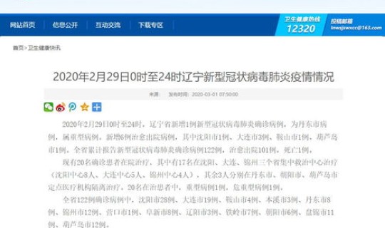 辽宁新增1例行程 辽宁已经有一例了