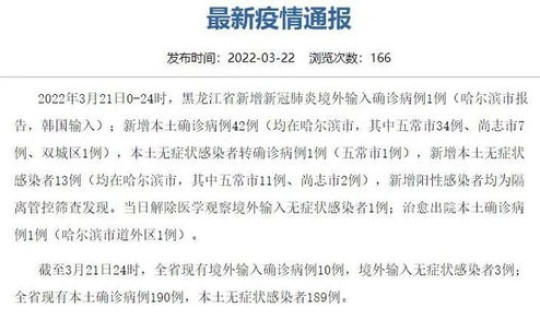 黑龙江最新疫情本土新增病例轨迹 黑龙江多少艾滋病患者