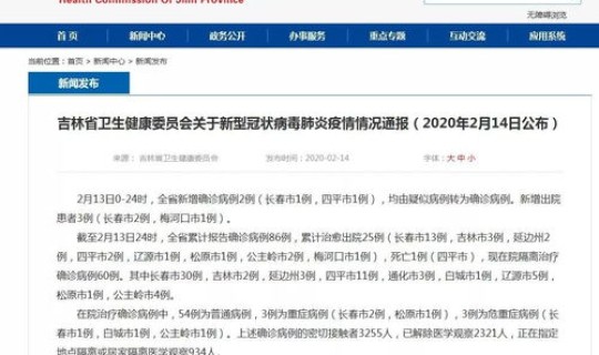 吉林省确诊病例详情 2025年吉林疫情严重吗