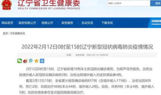 辽宁省最新今天疫情报告情况，辽宁疾控中心最新官网