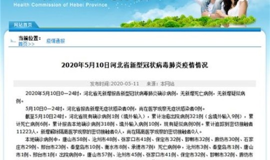 河北目前有几例新型肺炎疫情，河北有疫情吗