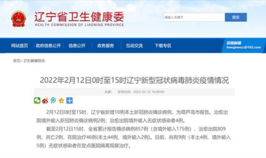 辽宁省新冠肺炎病例情况通报，辽宁省新冠肺炎最新消息